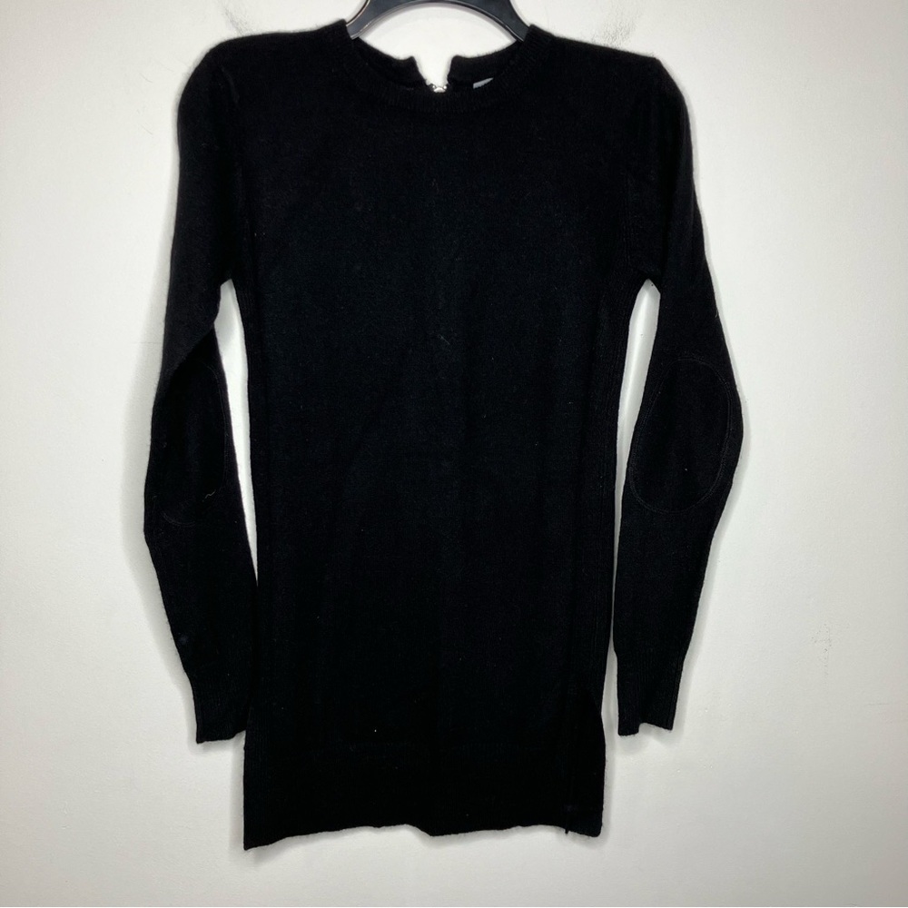 Hayden 100% cashmere back zip long‎ sleeve sweater black size XS